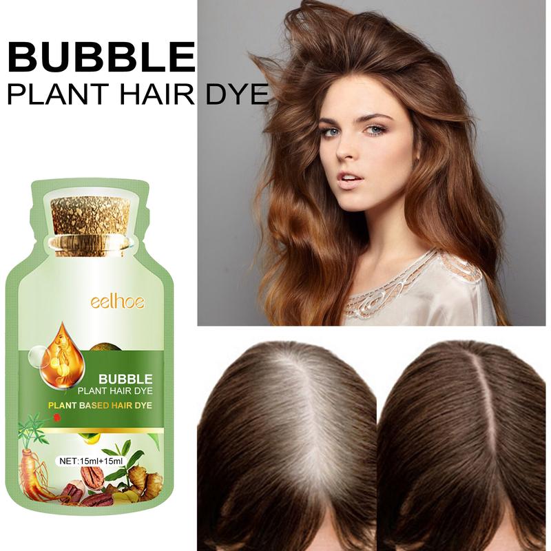 Bubble Hair Dye - 99.99% grey hair coverage for lazy people, mild and non-irritatin-Botanical Bubble Hair Dye - Black Brown Hair Dye Haircare Ginseng Nourishing Plant