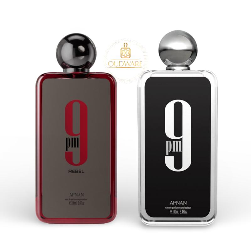 Afnan 9PM + 9PM Rebel 100ml (3.4Oz) EDP For Men - Value Perfume Gift Bundle For Men - New Afnan 9PM Rebel Bundle