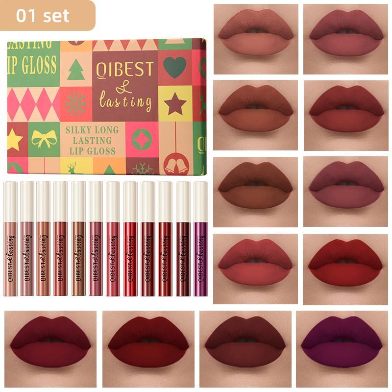 Long Lasting Matte Liquid Lipstick Set, 12pcs set Waterproof Lip Gloss, Moisturizing Matte Lip Glaze, Suitable for All Occasions Lip Makeup