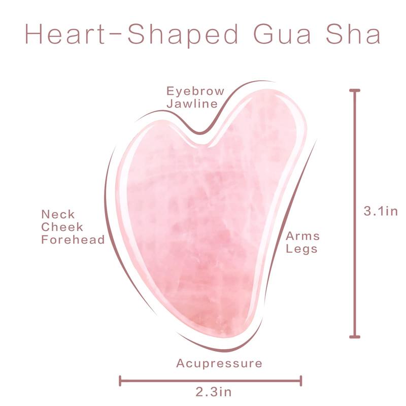 Comfort Rose Quartz Gua Sha Tools - Reduce Puffiness & Sculpt Jawline!