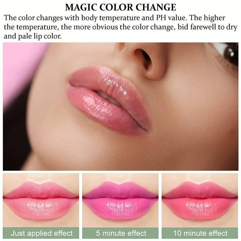 Aloe Vera Color Changing Lipstick, Magic Temperature Color Changing Lipstick, Suitable for All Occasions Lip Makeup, Girls & Women Makeup for Good Luck