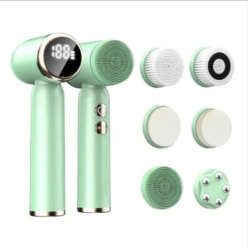 Electric Facial Cleansing Brush, 1 Set Electric Facial Brush with 6 Replacement Brush Head, Facial Skin Care Tool for Women