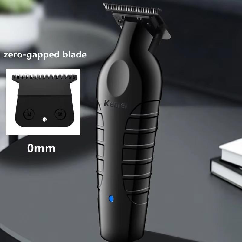 Kemei 2299 Barber Cordless Hair Trimmer, 1 Set 0mm Zero Gapped Carving Clipper Detailer, Professional Electric Finish Cutting Machine for Men