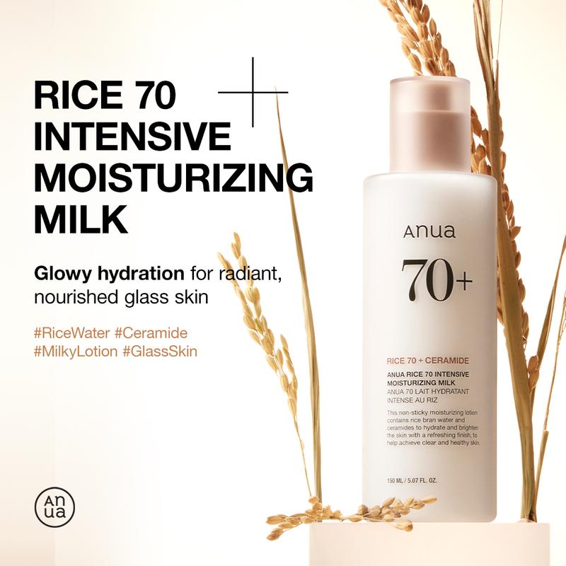 [Anua Official Shop] Rice 70 Intensive Moisturizing Milk (150ml, 5.07 fl.oz.) ｜ Lightweight Moisturizer for Glass skin, Korean skin care, Rice water