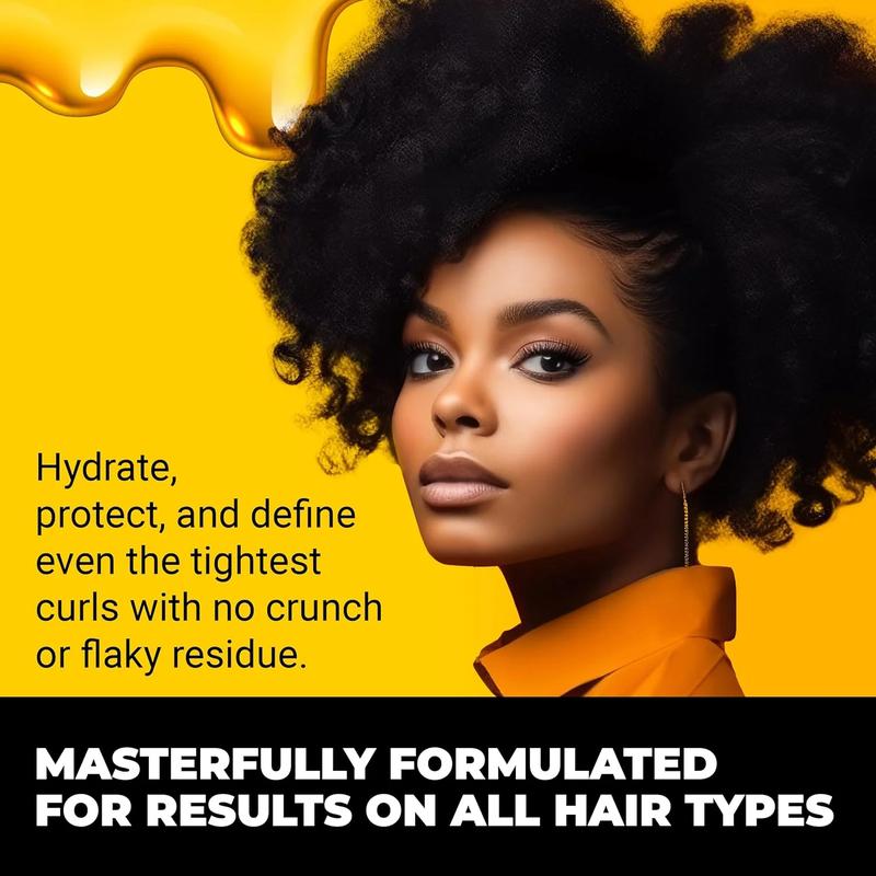 The Doux Bee Girl Honey Curl Custard 16 oz - Moisturizing Female Hair Gel - Moisture Frizz Haircare