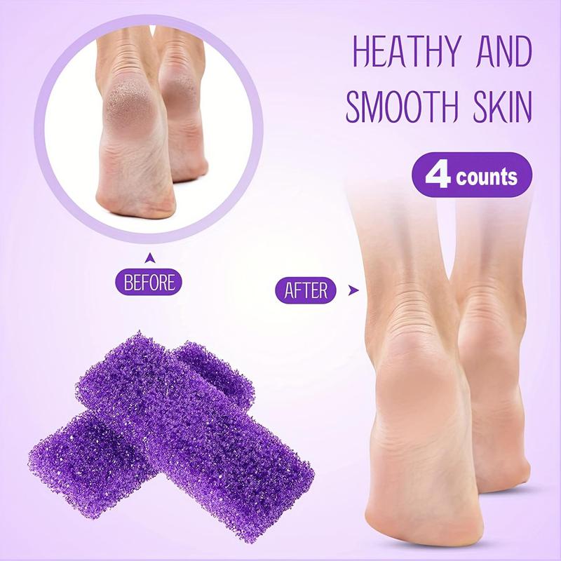 Disposable Foot Pumice, 4 Counts set Foot Scrubber, Foot Dead Skin Remover, Pedicure Tool for Women & Men, Foot Care Product