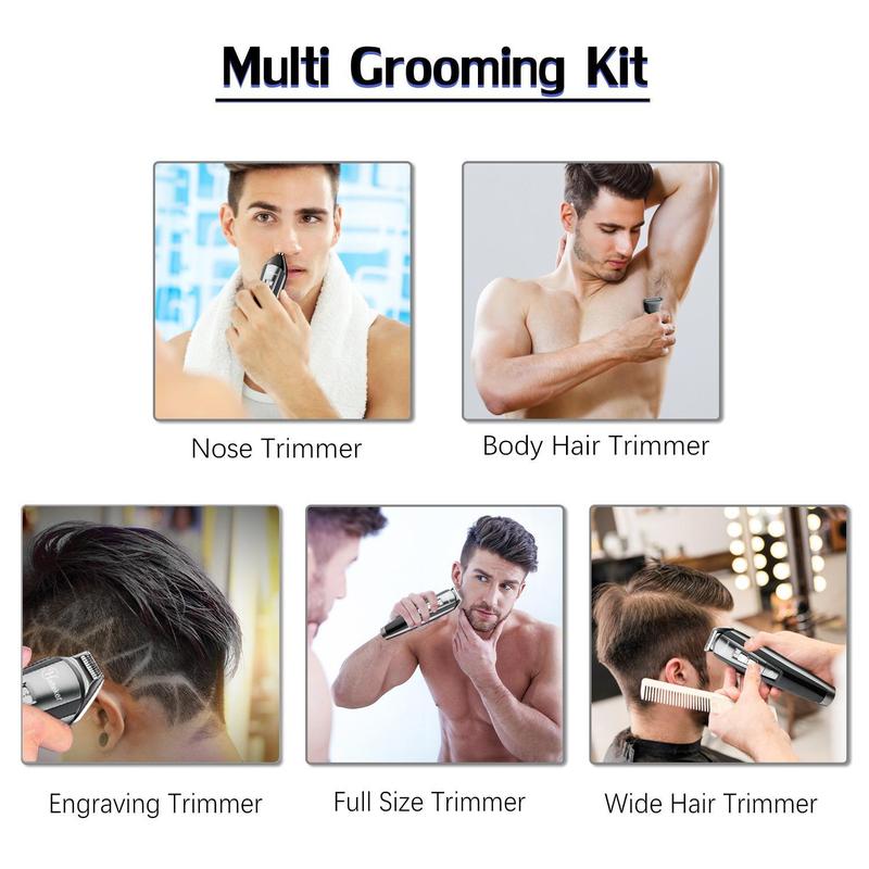 5 in 1 Electric Hair Trimmer, Cordless Body Trimmer, Digital Beard Trimmers for Men, Mens Grooming Kit for Beard, Nose, Face, Body, Cordless Hair Clippers Electric Razor for Men, Hair Cutting Machines, Trimmer Set, Barber Kit, Thanksgiving Christmas Gifts