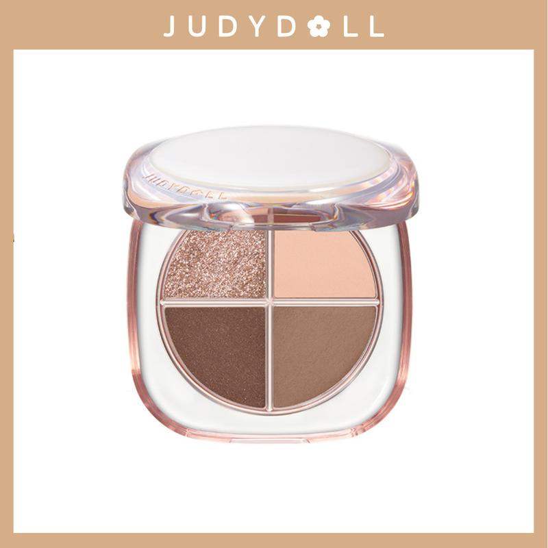 Judydoll GLAZED BEAUTY-4 Shades Eyeshadow Palette, High Pigment, Long Lasting, Soft Pink Neutral Eye Makeup, Matte & Shimmer Finish, Nude Eye Shadows, Smokey Eye, Velvety Smooth, Makeup, Cosmetic, The Perfect Christmas Gift