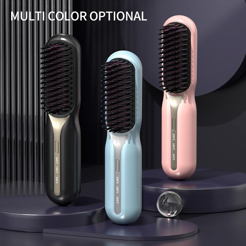 Wireless Hair Straightening Brush, 1 Count Portable Hair Straightener Comb, Anti Scalding Design Hair Straightening Tool for Home & Travel