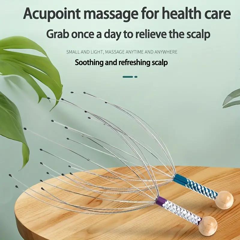 Scalp Massager, Stainless Steel Handheld Head Massager, Hair Stimulator & Stress Relief Octopus Scalp Massager, Christmas Gift