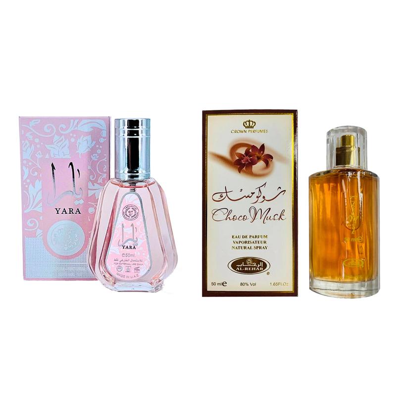 Lattafa Yara and Choco Musk Eau de Parfum Spray 1.7 Oz for Women