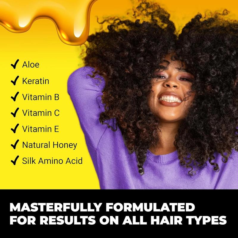 The Doux Bee Girl Honey Curl Custard 16 oz - Moisturizing Female Hair Gel - Moisture Frizz Haircare