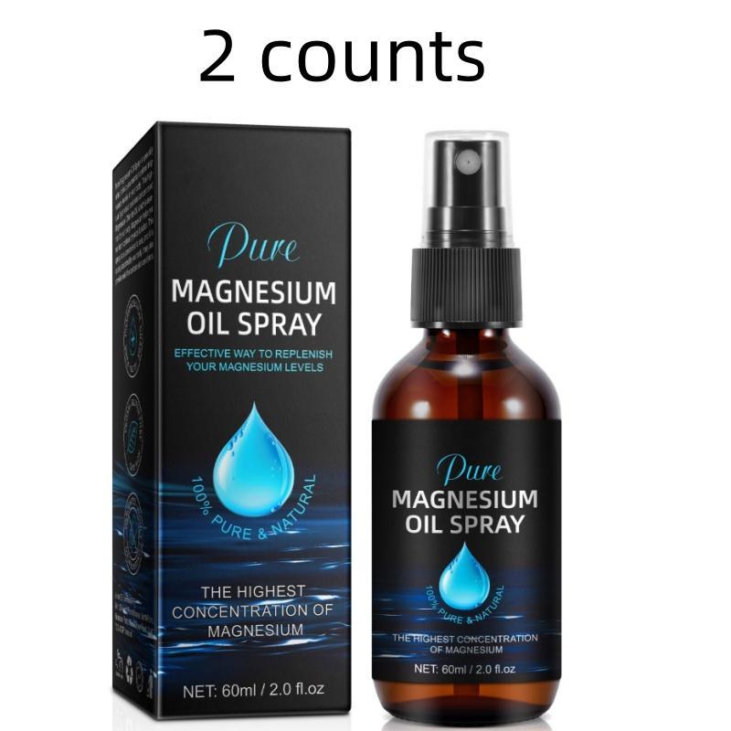 Magnesium Oil Spray, 2 Counts Moisturizing Oil Mists for Face and Body Massage, Hydrating Body Care Product for Women & Men Daily Use