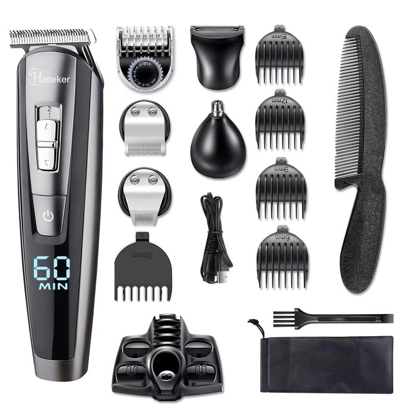 5 in 1 Electric Hair Trimmer, Cordless Body Trimmer, Digital Beard Trimmers for Men, Mens Grooming Kit for Beard, Nose, Face, Body, Cordless Hair Clippers Electric Razor for Men, Hair Cutting Machines, Trimmer Set, Barber Kit, Thanksgiving Christmas Gifts