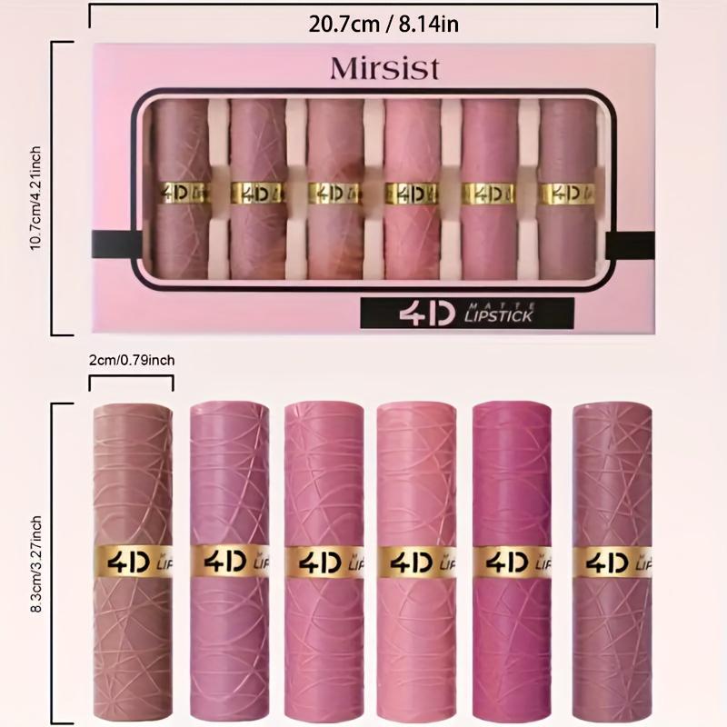 Long Lasting Waterproof Lipstick Set, 6 Counts set Easy Coloring Non-stick Cup Lipstick, Lip Makeup Cosmetic for Women & Girls, Sexy Red Lip Gloss