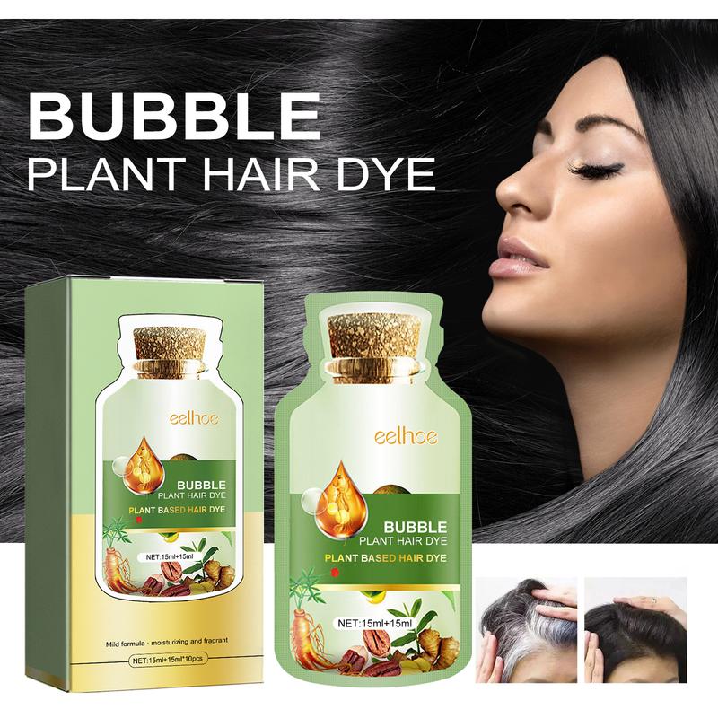 Bubble Hair Dye - 99.99% grey hair coverage for lazy people, mild and non-irritatin-Botanical Bubble Hair Dye - Black Brown Hair Dye Haircare Ginseng Nourishing Plant