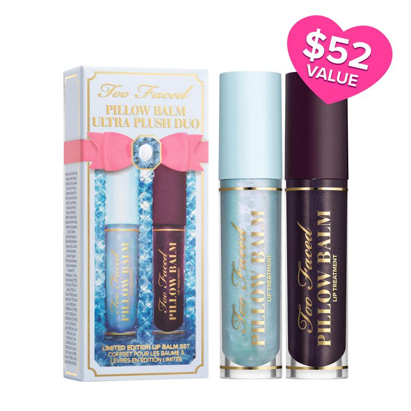 Too Faced Ultra Plush: Pillow Balm Lip Balm Duo Set - Hyaluronic Hydrating Lip Gift