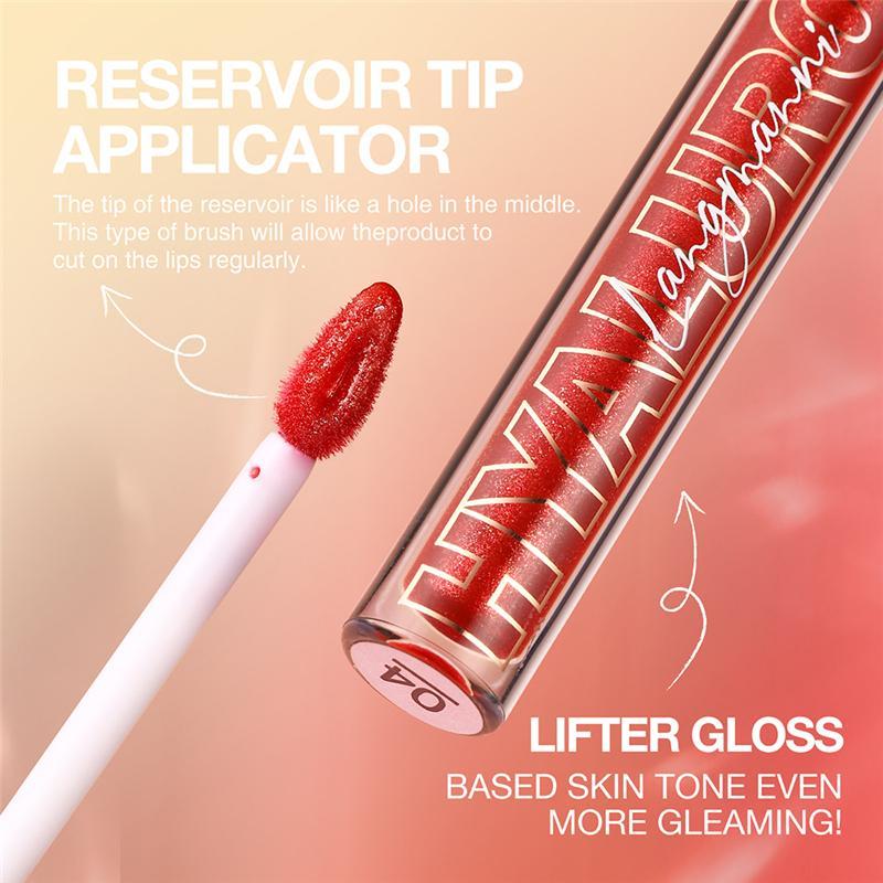 Long Lasting Glittering Lip Gloss, Shimmering Lip Glaze, Tinted Moisturizing Liquid Lipstick, Glossy Lip Glaze Stick, Plumping Lip Oil Lip Stick for Girls