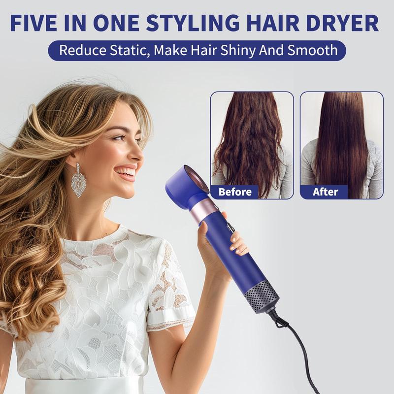 5 in 1 Curling Straightening Curls, Combing Professional Hair Dryer Brush Set -One Step Hot Air Brush for Fast Drying curling wand curling irons