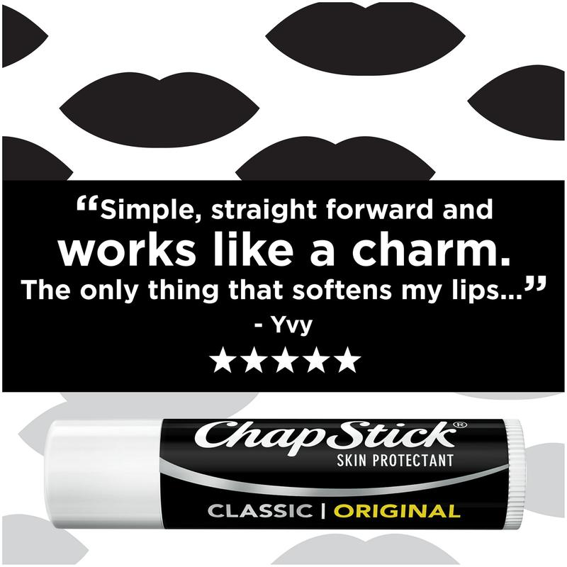 ChapStick Classic Original Skin Protectant Lip Balm, Moisturizing Lip Care, 3 Tubes (Pack Of 1)