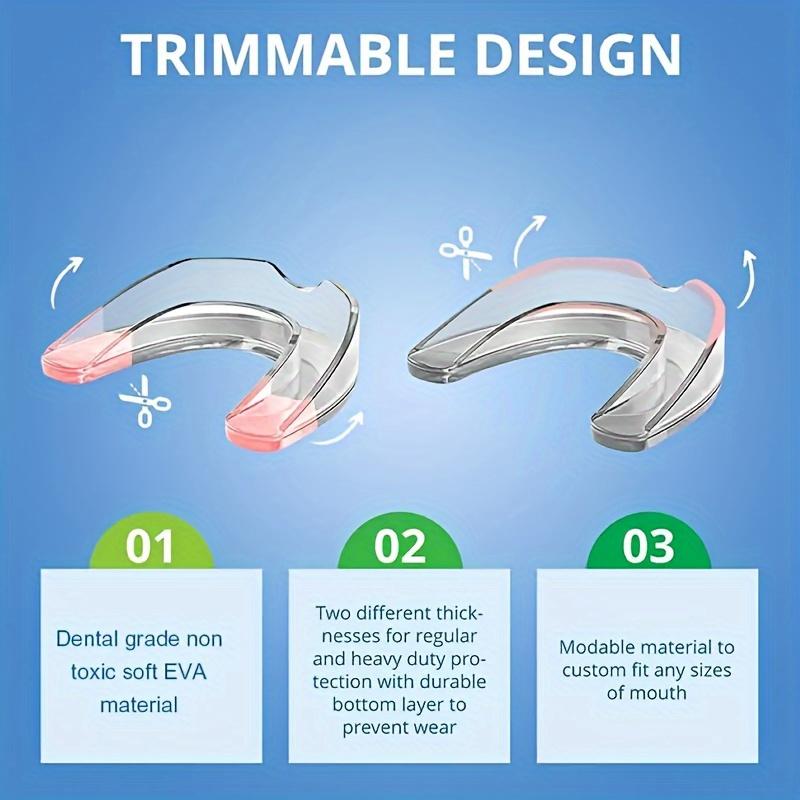 GlorySmile 8-Pack TPU Mouth Guards for Nighttime Teeth Grinding, Anti-Clenching Bruxism and Anti-Snoring Mouthpieces, Customizable Fit Dental Guards for Protection Against Teeth Grinding