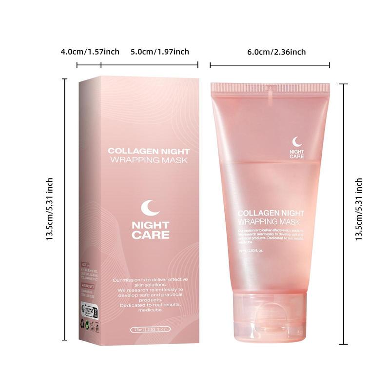 Collagen Night Wrapping Mask, Sleep, Shed and Glow, Elasticity Collagen Overnight Wrapping Peel Off Facial Mask Pack & Hydration Care, Elasticity & Hydration Care, Reduces Sagging & Dullness Glow Boost, Comfort Skincare Products, Christmas Gift