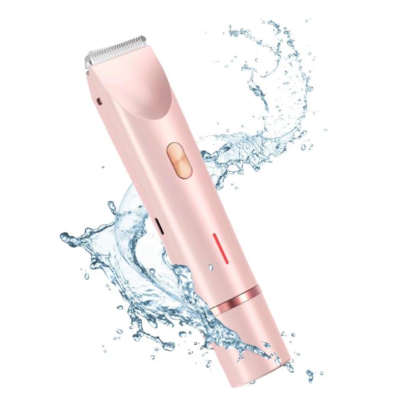 Electric Bikini Trimmer for Women, Rechargeable 2 in 1 Body & Facial Hair Removal, Waterproof Wet & Dry Use Trimmer for Women, Winter & New Year Gift Cordless Gentle Sensitive Shaver Comfort