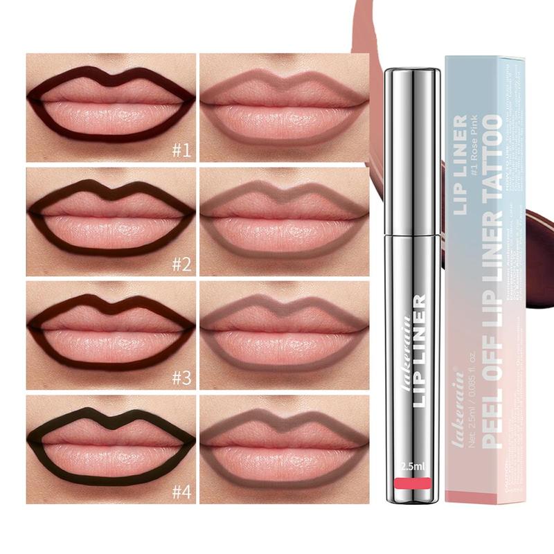 Long Lasting Lip Liner Set, 4 Counts set Matte Easy Coloring Lip Liner Pen, Suitable for All Occasions Lip Makeup, Girls and Women Makeup Accessories, Christmas Gift