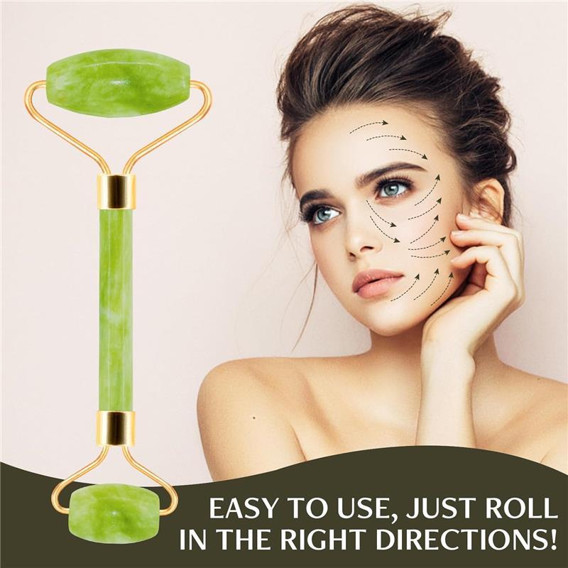 Jade Roller Gua Sha Tool for Rejuvenating and Slimming Skin - Gift, Comfort