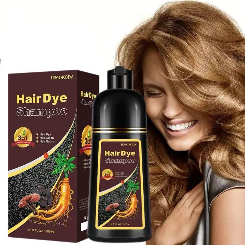 Chestnut Brown Hair Dye Shampoo, 3-in-1 Shampoo for Color Treated Hair, Shampoo for Gray Hair, Suitable for Women & Men,Haircare Gentle Moisturizing