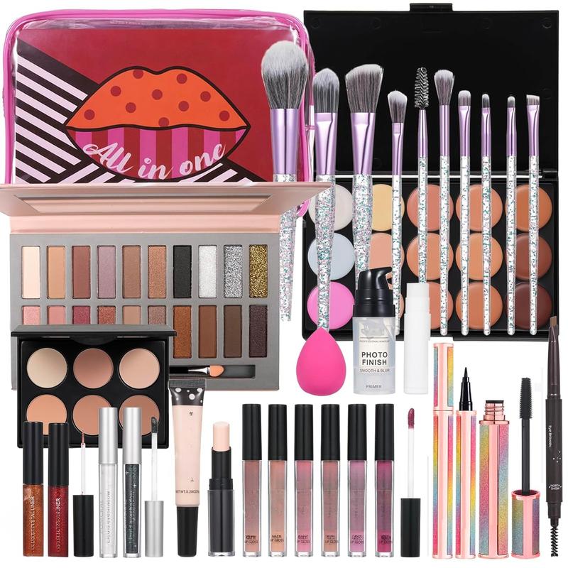 Travel Makeup Kit, Makeup Kit For Women Full Kit, Makeup Kit for Girls Ages 8-12, Makeup Set For Teens Girls Beginner Make Up Kits For Adult Holiday Gift Set