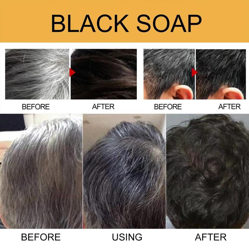 Black Soap for Gray Hair, Gray Hair Reverse Bar Shampoo, 1.7 Oz，Gray Hair Reverse and Coverage Bar Soap - Natural Hair Darkening Shampoo for Fast Black Hair Charcoal Conditioner