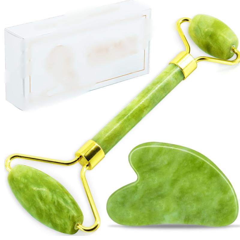 Jade Roller Gua Sha Tool for Rejuvenating and Slimming Skin - Gift, Comfort