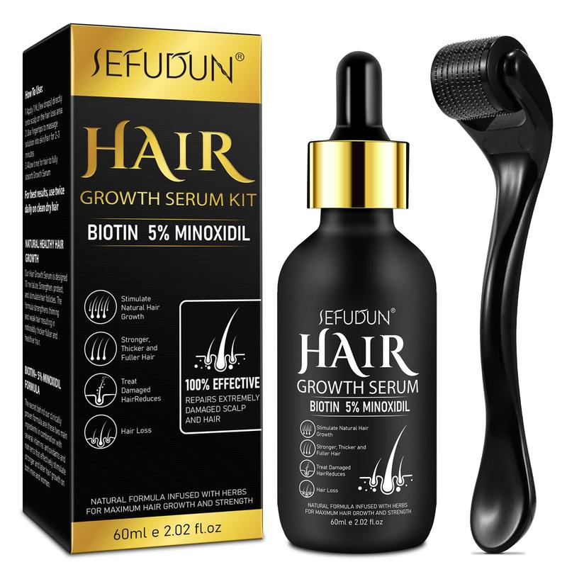 Hair Strengthening Serum with Micro-needle Roller, 1 Box Nutrual Hair Care Essence, Hair Care & Styling Product for Men & Women, Christmas Gift