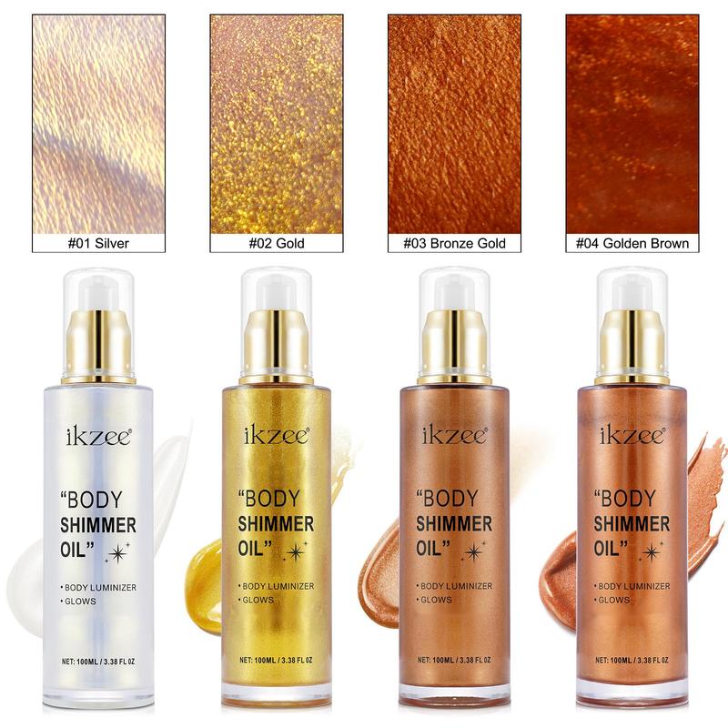 2024 Summer Viral - Ikzee Shimmer Body Oil, Glitter Body Moisturizing, Light Shimmering Glow, massage oil(3.38 Fl Oz Pack of 1)