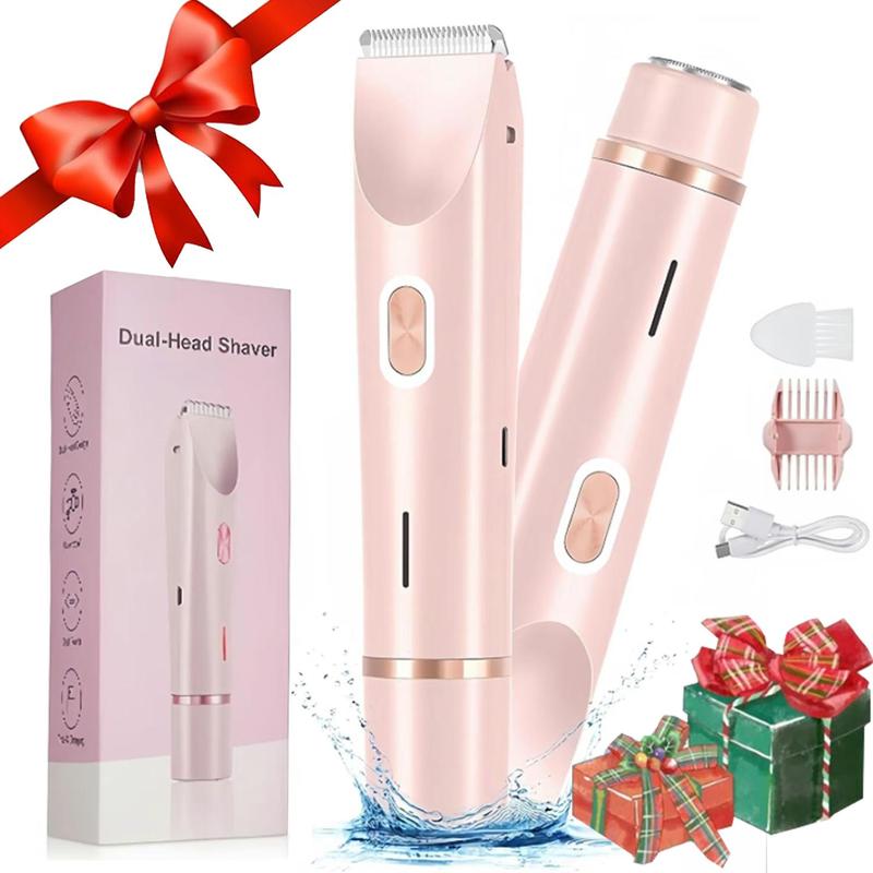 Electric Bikini Trimmer for Women, Rechargeable 2 in 1 Body & Facial Hair Removal, Waterproof Wet & Dry Use Trimmer for Women, Winter & New Year Gift Cordless Gentle Sensitive Shaver Comfort