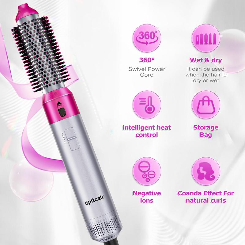 New 5 in 1 Hair dryer Hot Air Brush Styling Tool hair care-Curling iron set Hair dryer system Hair dryer brush,smoothing brush,curling brush-Hair curler-Intelligent thermal control,detachable Salon Adjustable Gift Handle Lightweight straightening brush