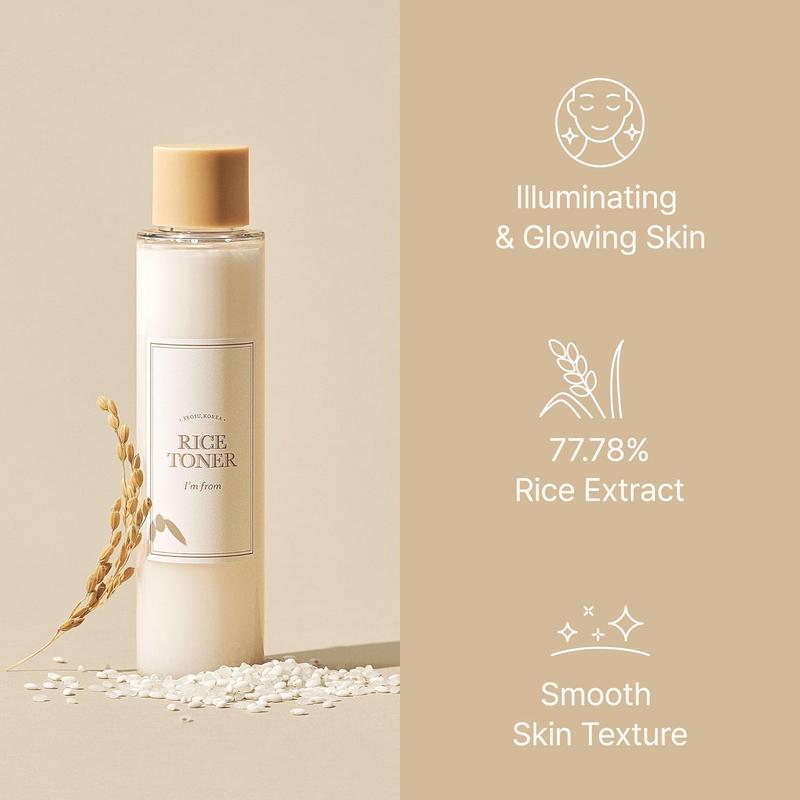 [I'M FROM OFFICIAL SHOP] Korean Rice Duo Set - Rice Toner, Rice Cream | 77.78% Rice Extract from Korea, Hydrating for Dry Skin, Vegan, Alcohol Free, Fragrance Free, Peta Approved, K Beauty Toner Moisture Skincare Skin Repair Comfort Hydrate Moisturizer