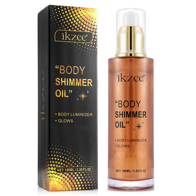 2024 Summer Viral - Ikzee Shimmer Body Oil, Glitter Body Moisturizing, Light Shimmering Glow, massage oil(3.38 Fl Oz Pack of 1)