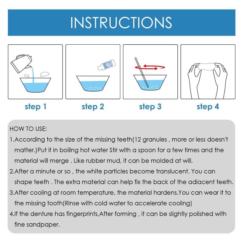 Moldable False Teeth, Temporary Tooth Loss Solution, Shapable Cavity Filling Gel, Denture Modification Teether, Broken Teeth Moldable Deliver In 3-5 days -30ml