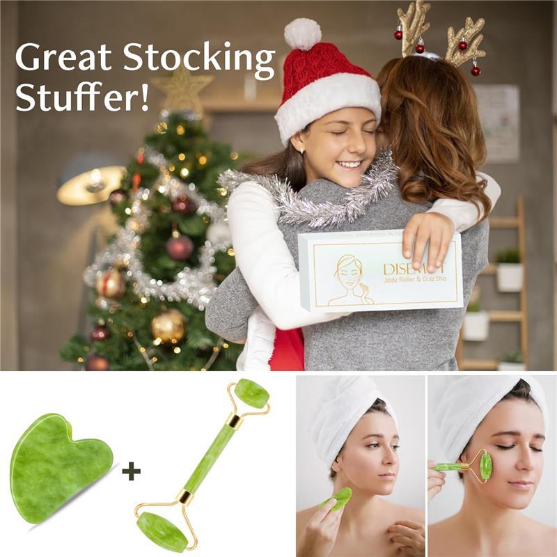 Jade Roller Gua Sha Tool for Rejuvenating and Slimming Skin - Gift, Comfort