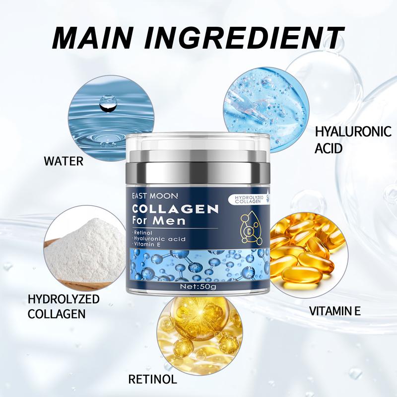 Men's Collagen Anti-Wrinkle Cream, 50g - Lightens Fine Lines, Tightens & Hydrates Facial Skin - Comfort, Skincare Hyaluronic Hyaluronic Acid