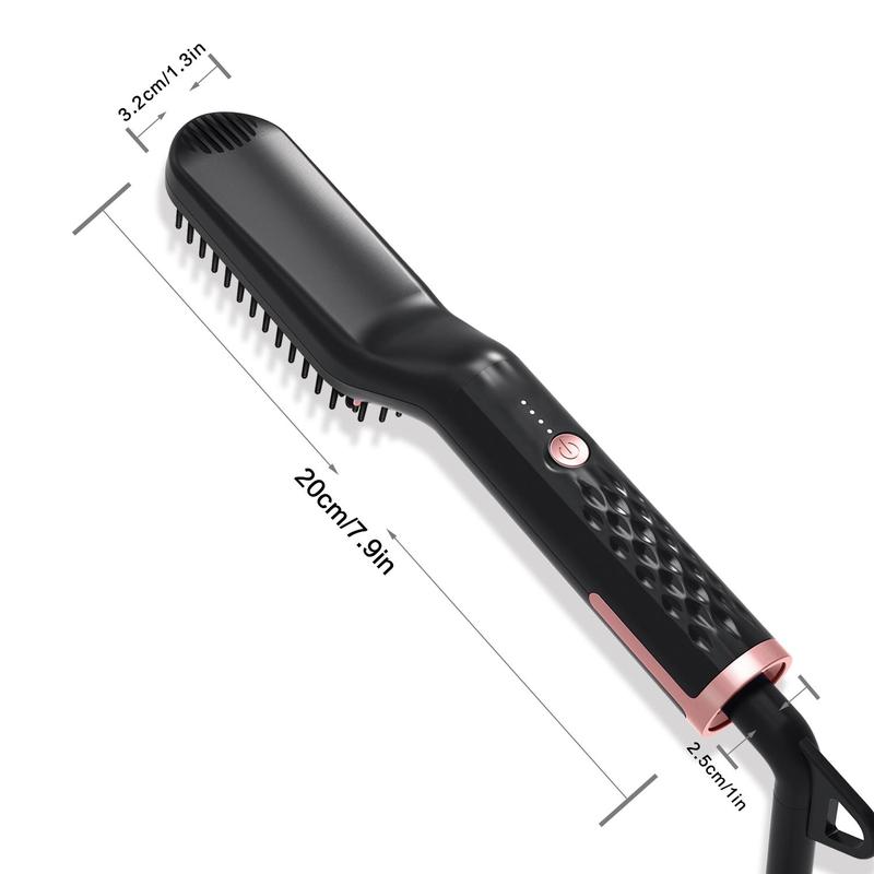 Electric Beard Straightening Comb, Hair Straightener Comb, Non-slip Design Hair Straightener Brush, Anti-scald Heated Beard Brush, Portable Heated Hair Styling Tools for Women and Men