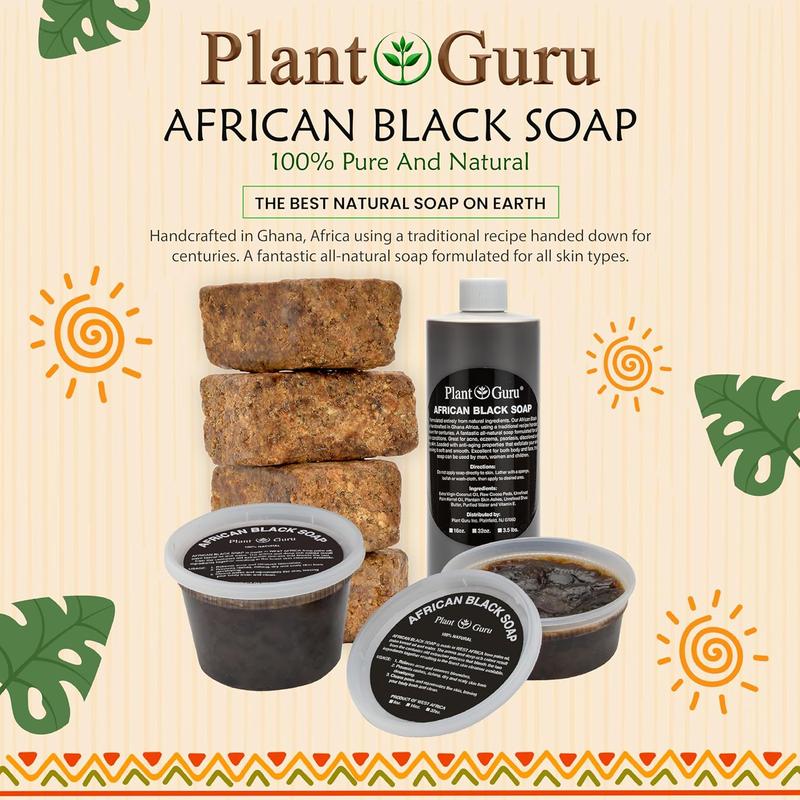 Raw African Black Soap Bar - For All Skin Type, Handmade Soap Bath Cleaning