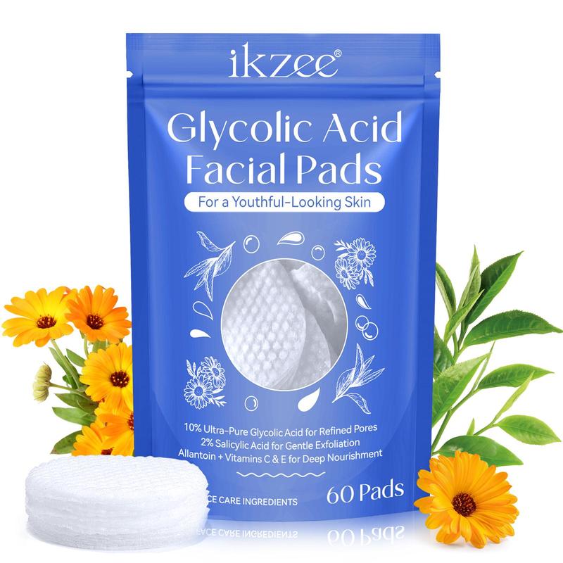 Glycolic Acid Facial Pads, Gentle Exfoliating Facial Pads, Moisturizing Facial Cleansing Pads, Facial Skin Care Product for Women & Men