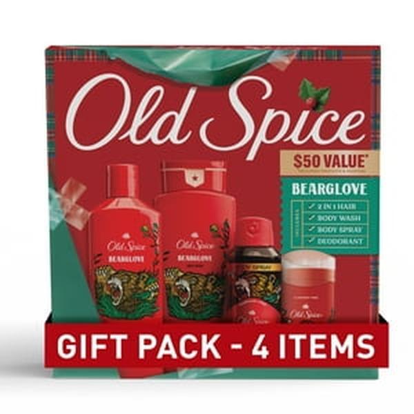 Old Spice Bearglove Holiday Pack, Body Wash, Deodorant, Body Spray & 2in1 Shampoo and Conditioner