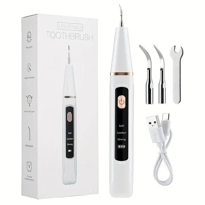 1 Box Portable Tooth Cleaner, Ultrasonic Tooth Cleaner, Multi-purpose Cordless Cleaner, 3-mode Teeth Cleaner for Home Travel, Oral Hygiene Products Usb Power, Winter & New Year Gift