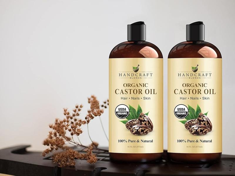 Handcraft Blends Organic Castor Oil in Plastic Bottle - 16 Fl Oz - 100% Pure and Natural - Premium Grade Oil for Hair Growth, Eyelashes and Eyebrows - Carrier Oil - Hair & Body Oil - Expeller-Pressed