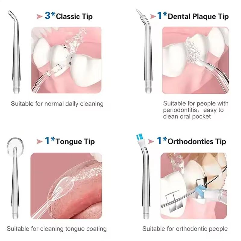 Electric water flosser, portable rechargeable oral irrigator, equipped with 4 multifunctional nozzles, suitable for home and travel, winter gift