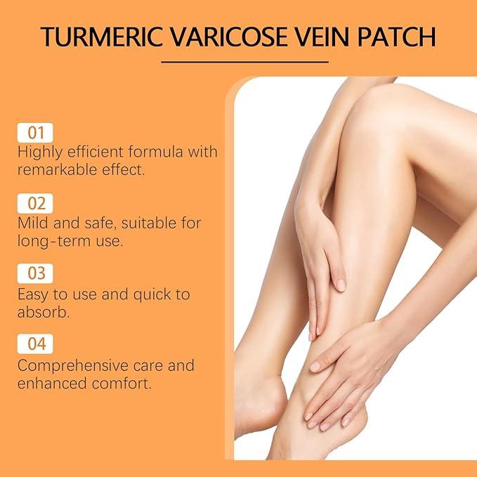 48PCS Turmeric Varicose Vein Patch, Turmeric Vein Patchs, Turmeric Varicose Vein Sticker for Legs, Naturally relieves varicose Veins in Legs and Spiders (1 Boxes)